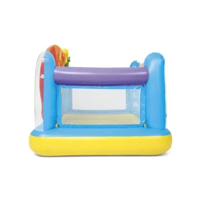 bestway 1.75m x 1.73m x 1.37m jumpin balloon bouncer contents 1 bouncer 3 inflatable ring repair patch 4 foot pins age 3